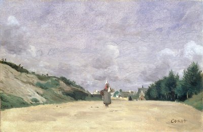 Eine Straße in der Normandie, ca. 1860-65 von Jean Baptiste Camille Corot
